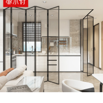 Filt Corner Fold Door Push Sliding Door Partition Titanium Magnesium Aluminum Alloy Kitchen Balcony Living Room Mobile Door Modern Brief