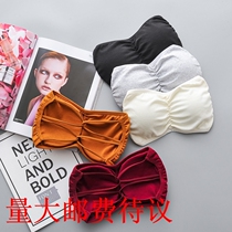 Explosive one-character tube chest thread female base wrap chest beauty back without shoulder strap bottom anti-light thread