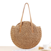 New Simple Round one-shoulder Straw woven bag hand woven bag shoulder bag