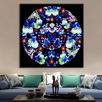 2021 new line embroidered famous painting year-year with cross-embroidered animal living room small pieces new Chinese style small simple