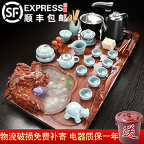 Yuanji tea set Household automatic one-piece tea tray Simple whole set of Kung Fu Chinese ceramic tea table tea ceremony