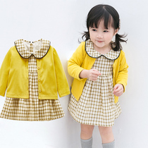 2020 New 1 1 2 Years 1 Baby Girls Autumn Korean Style Two-piece Set 2 Sets 3 Spring Autumn Western Style