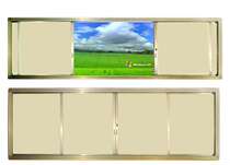 E-education blackboard whiteboard large push-pull sliding green board Multimedia e-education equipment all-in-one machine booth central control computer