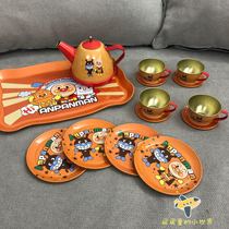 Bread Superman baby House tinplate childrens tea set toy teapot tea cup kitchen simulation tea set