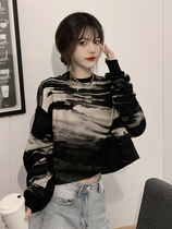 European station 2021 The new little sub-small crowddesign senses early autumn chic blouses net red short clothing womens clothing