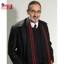 Middle-aged and elderly scarf mens warm autumn and winter father grandfather Korean long casual simple winter collar