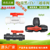 Quick-connect double live ball valve fast external connection universal joint PVC PE PPR pipe live joint switch valve joint