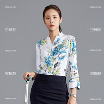 Autumn Clothing 2021 New Design Sense Professional Shirts Blouses Womens Body Ol Commute Workwear Womens Front Desk Positive Dress