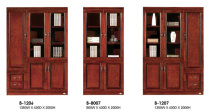 Modern fashion office bookcase two doors three doors with glass door drawer walnut simple Chinese floor shelf