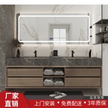 Bathroom cabinet set double basin bathroom cabinet combination modern simple marble sink wash face wash table cabinet custom
