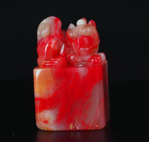 Changhua chicken blood stone seal Dahongpao Pixiu Bahrain chicken blood ornaments Lao Tianhuang hand pieces glass frozen customization