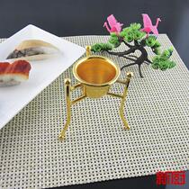 Golden egg rack pure copper three-legged egg rack Japanese and Korean cuisine egg rack high-grade egg rack iron plate steamed egg rack