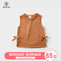 Circle sugar childrens girls  clothing wool vest Baby baby knitted waistcoat worn outside childrens spring and autumn new vest