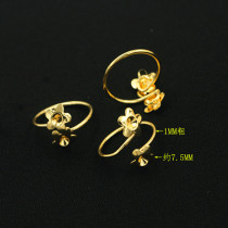 Bronze Plated Real Gold Plum Blossom Opening Ring Light Body Ring ring Finished Ring Ornament