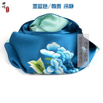 Hand embroidered peony mulberry silk scarf female Chinese style old foreigner sent mother Chengdu characteristic Shu embroidered silk scarf gift