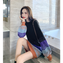 Winter long sweater loose lazy wind New design sense autumn winter with coat temperament womens base shirt Spring