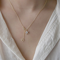 925 sterling silver five-pointed star necklace simple niche design temperament clavicle chain pendant sweater chain all-match womens models