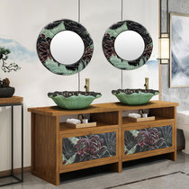 Chinese antique solid wood Elm wash face Basin cabinet washroom cabinet bathroom cabinet combination