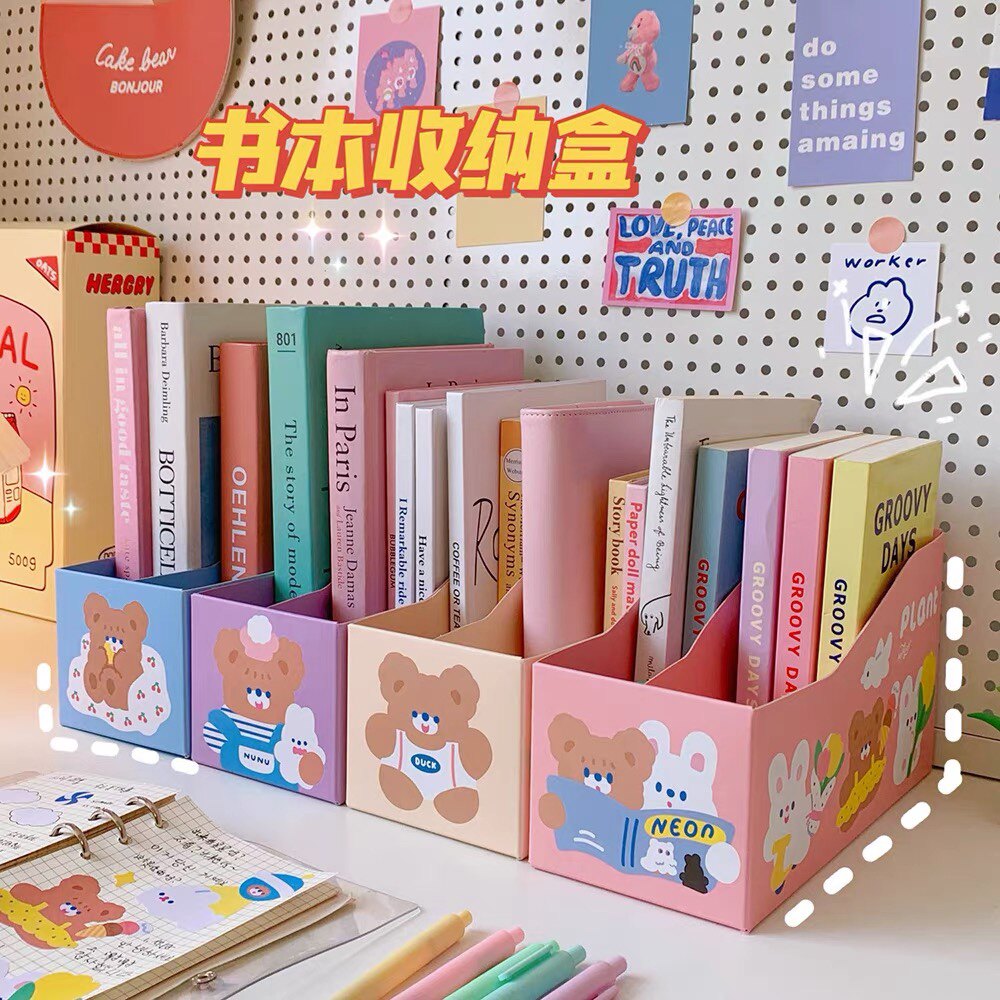 Students Book-stand folder desktop contain boxes deskstationery cute bookbook office paper box bookshelf artifact