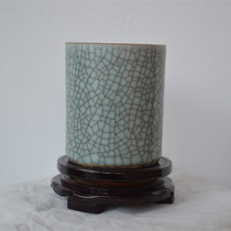 Jingdezhen antique porcelain imitation Song official kiln open film pen holder antique collection furniture decoration Jingdezhen antique ceramics