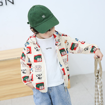 Childrens spring autumn jacket 2022 new Korean version baby girl child foreign gas Lianhood blouse boy clip-shirt tide