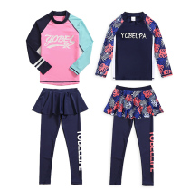 Childrens swimsuit girl split sunscreen quick-drying girl middle child long sleeve trousers swimsuit split swimsuit