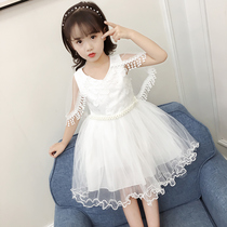 Girls summer clothing dress dress 2022 new Korean version Childrens clothes Summer ultra-Ocean Girl Princess Skirt Fluffy Yarn