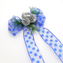 Hua Chi 80cm large bronzing ribbon snow yarn bow Christmas tree pendant accessories Christmas decorations