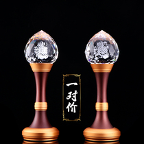 Yuantong Buddha word Crystal Lotus lamp Buddha lamp pure copper LED colorful fortune lamp power supply lamp electric candle lamp lamp electric candle lamp pair