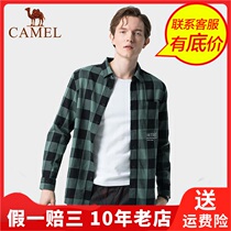 Camel Camel winter long sleeve shirt loose mens plaid cloth Korean shirt D9C190248