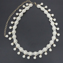 Sailor dance new waist chain rhinestone pearl chain belly dance Joker drill chain Extended metal diamond waist chain