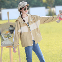  Girls  autumn 2020 spring and autumn windbreaker female junior high school and high school students Korean loose casual jacket college style