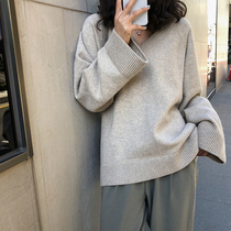 Korean simple wool knitwear womens 2020 autumn and winter retro temperament loose jacket lazy casual bottoming sweater