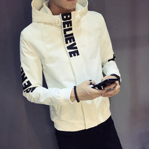 Coat mens 2021 Spring and Autumn new trend Korean slim hooded mens clothing mens casual handsome jacket