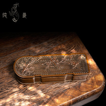 Qingsong Tang Su Working Bronze Stove Parent Hu Qingsong Made Red Copper Reguqin Shaped Printed Incense Stove With Incense And Seal Fragrant Powder Smoked Incense Stove