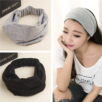 Korean pure cotton pine hair band fashion yoga hoop wide headband warm ear protection movement sweating shuffle hair band