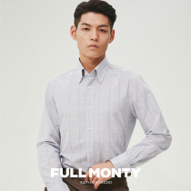 (2021 New) business casual long sleeve shirt blue plaid slim fitting mens suit shirt autumn