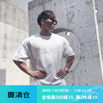 GYMDOG homemade tide brand foam letter printing short-sleeved T-shirt mens summer loose breathable sports fitness clothes