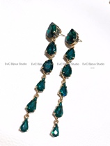  Big-name designer 24k gold-plated high-order crystal earrings