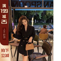 XUELI Sydney womens high sense double-breasted casual blazer womens early autumn Korean loose suit jacket