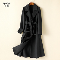 Anti-season bifacial cashmere Grand coat woman 2020 new medium long range of high-end pop Hepburn Airy Coats