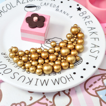 Diy jewelry accessories Frosted gold non-porous round beads Pearl simulation cake UV glue Crystal epoxy works decoration