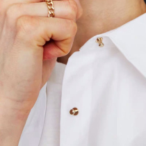 Fashion frontier designer metal nail button classic long sleeve shirt to work daily 2109 early autumn 0731A1