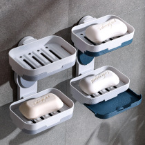 Perforated Soapbox Soap Case Soap Box Soap Holder Swivel Soap Rack Double sticky hook bathroom Kitchen Containing box