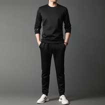 Fuguiniao 2021 new ice silk suit a set of men with mature and handsome men's fashion loose casual wear