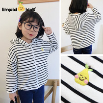 Dafang ~ Girls Cotton Print Hooded Sweat Spring and Autumn Dress Sportswear Zipper Print Jacket