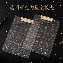 Acrylic starboard empty board clip A4 data folder exam paper clip student stationery writing pad creative writing splint