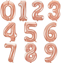 Baby 100 days Childrens birthday party Adult birthday digital aluminum foil balloon Rose gold digital aluminum film balloon