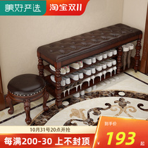 American solid wood shoe rack simple home door multi-layer can sit shoe cabinet storage storage shoe rack good-looking indoor