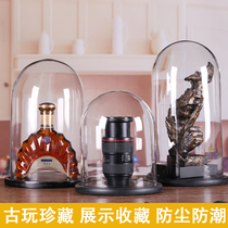 Ornaments glass cover extra large number antique crafts display cover round cover Forever Flower transparent hand dust cover